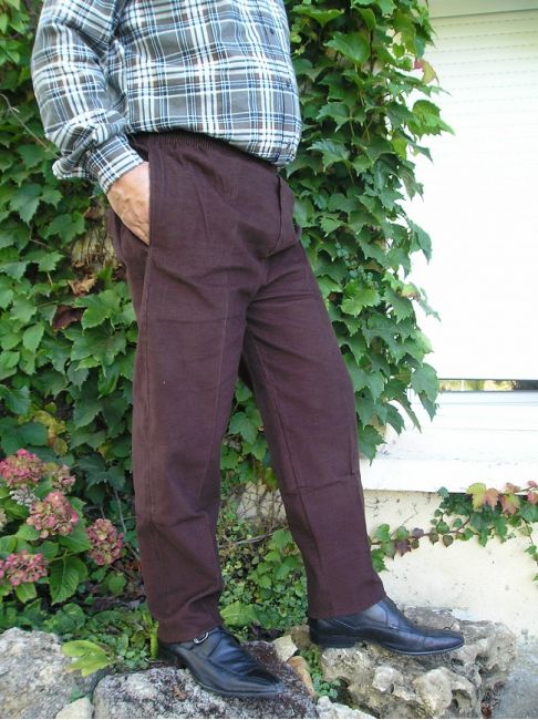 pantalon velours taille élastiquée personne âgée