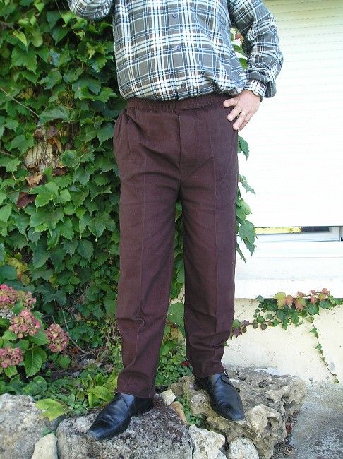 pantalon velours taille élastiquée personne âgée