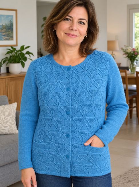 gilet-cardigan 100% acrylique personne âgée